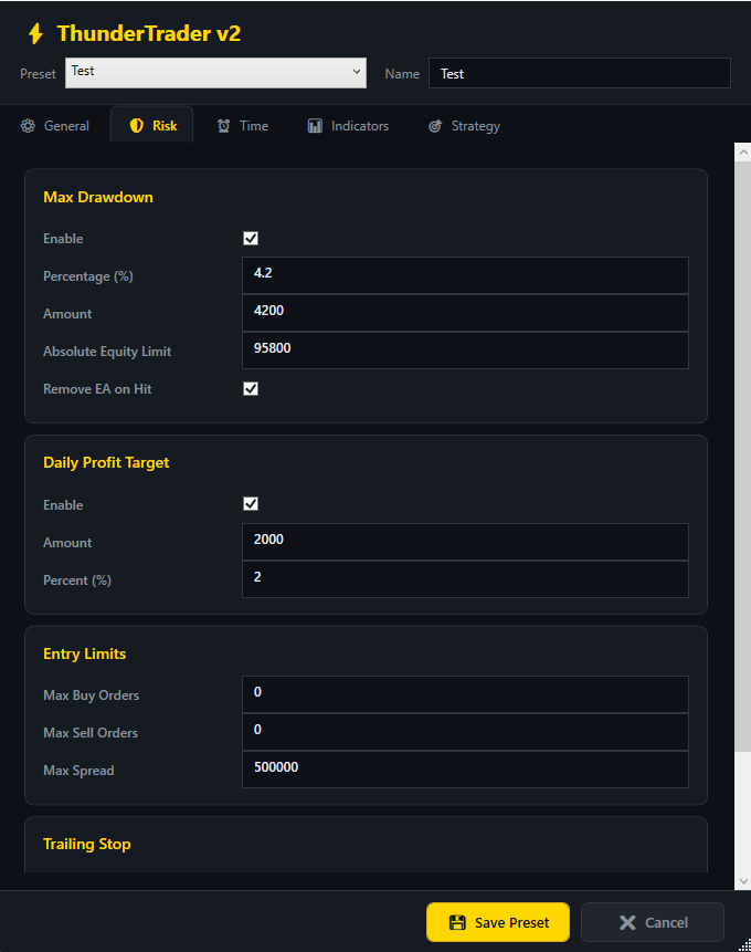 ThunderTrader EA - Risk Management